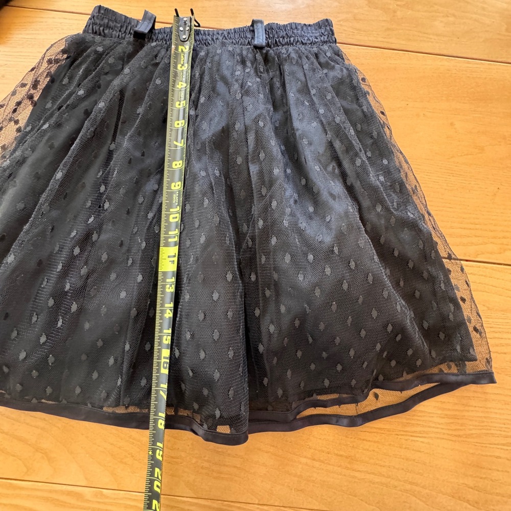 Vintage You Babes Skirt Womens Medium Black Mesh Polka Dot Tulle Goth Indie - Picture 8 of 10